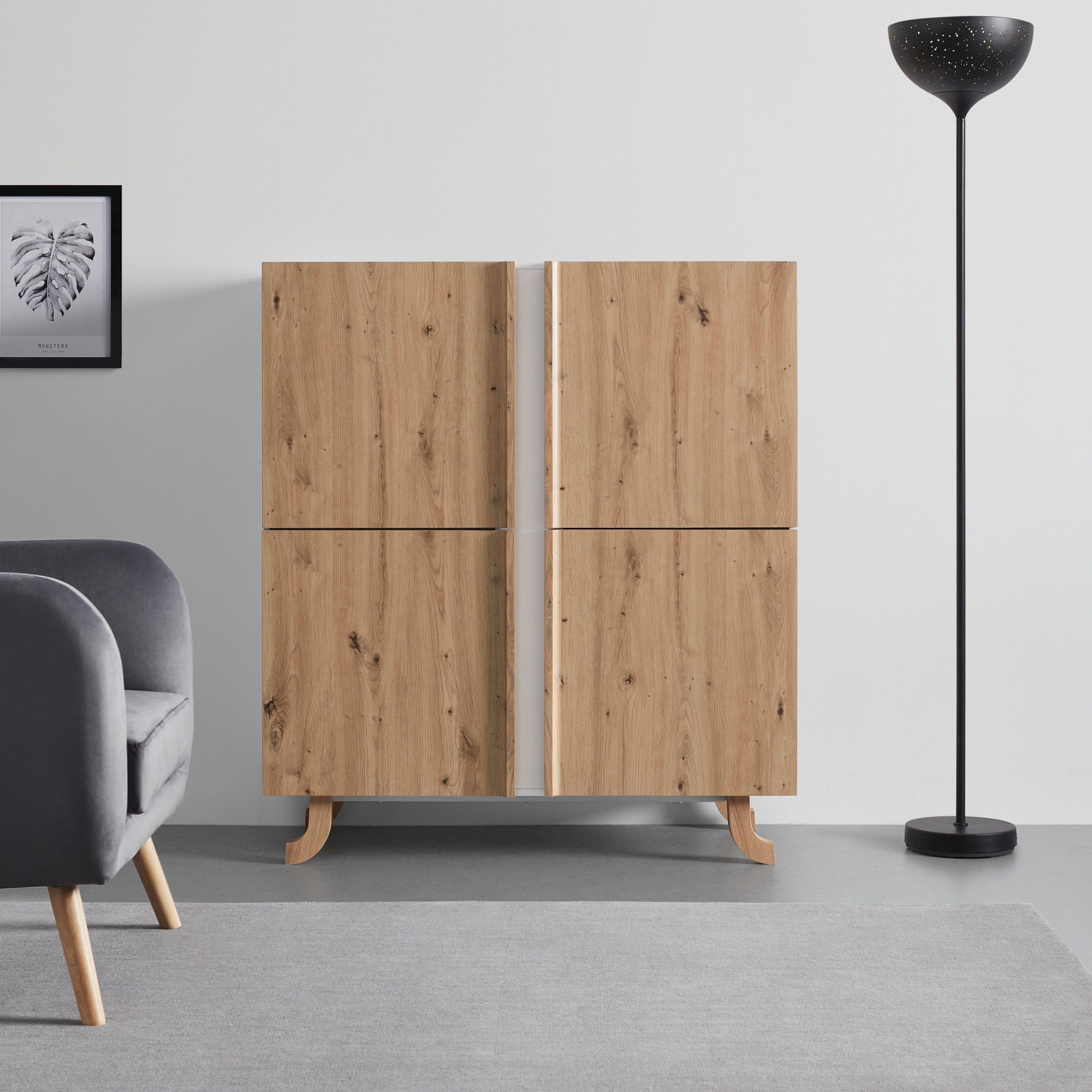 Highboard in Weiß und Eiche online bestellen